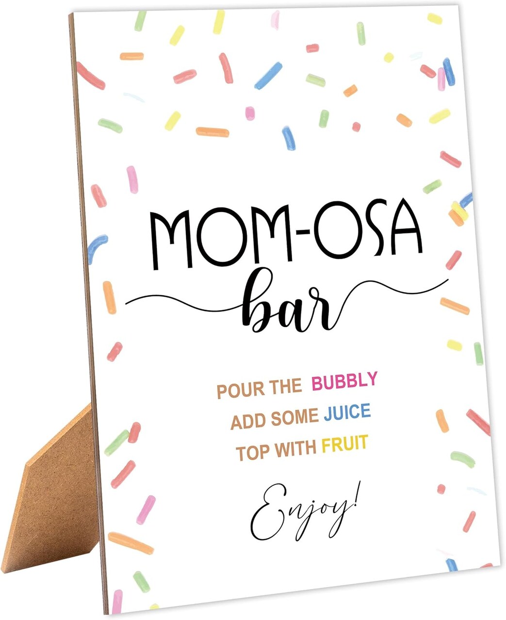 Sprinkle Baby Shower Mom-osa Bar Sign, Table Decor Baby Shower Sign